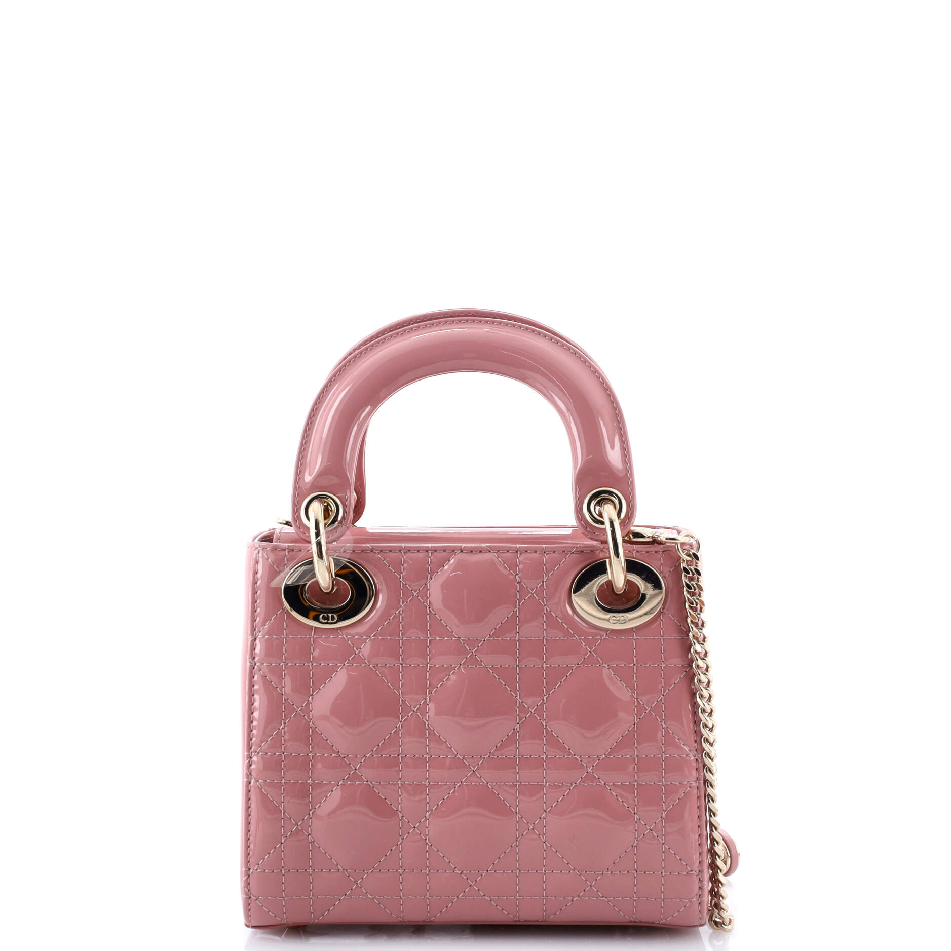 Lady Dior Chain Bag Cannage Quilt Patent Mini