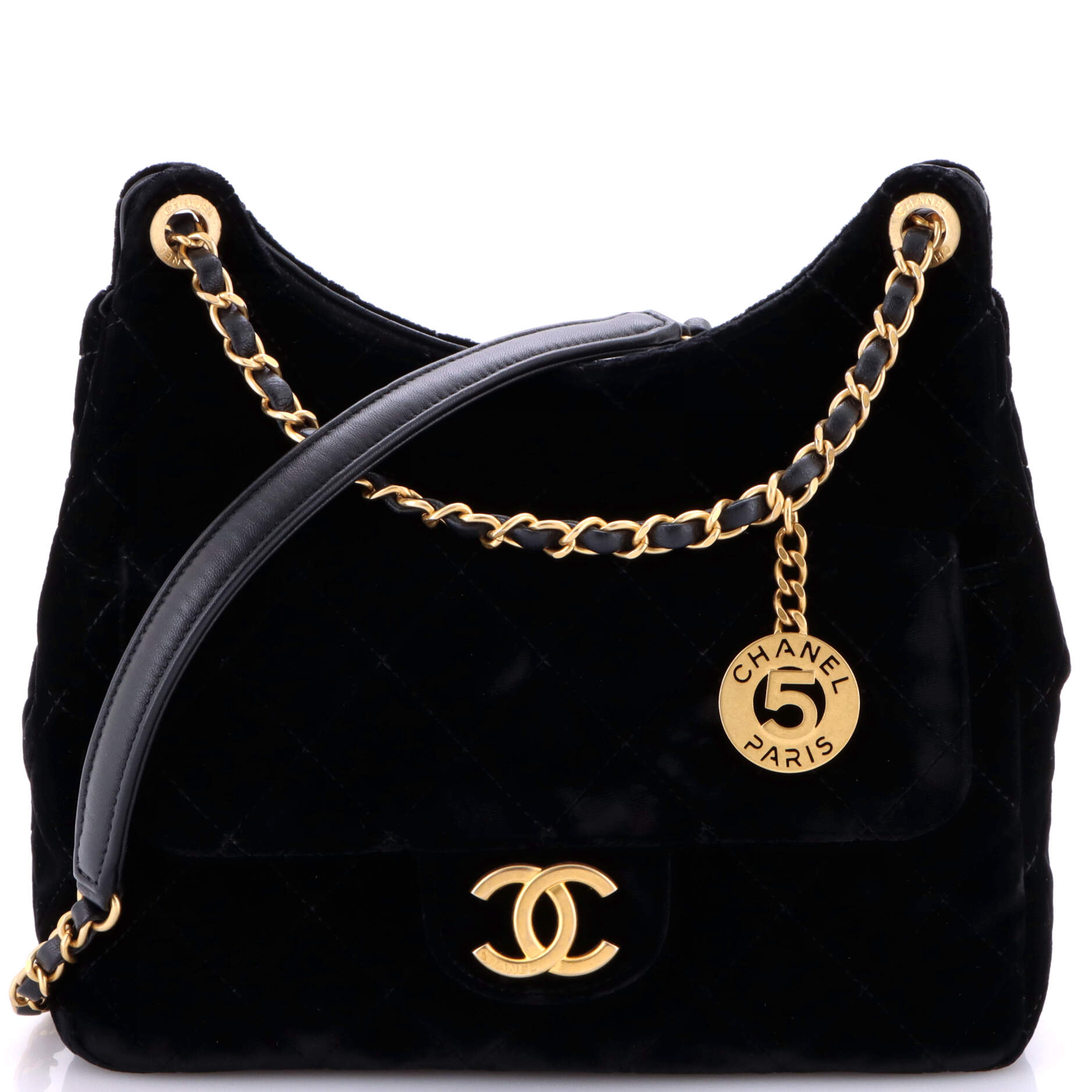 Wavy CC Hobo Quilted Velvet Medium