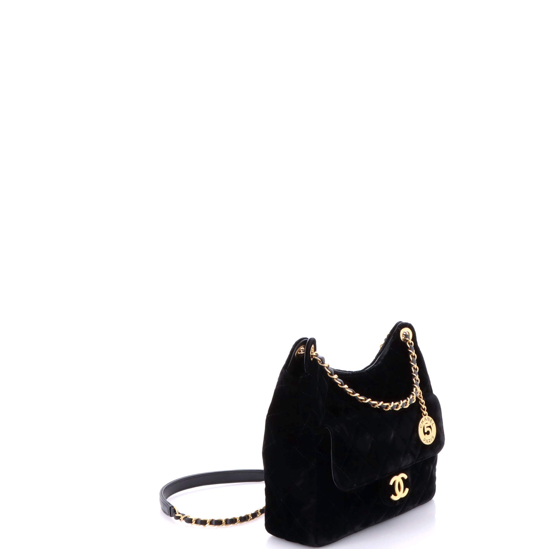 Wavy CC Hobo Quilted Velvet Medium