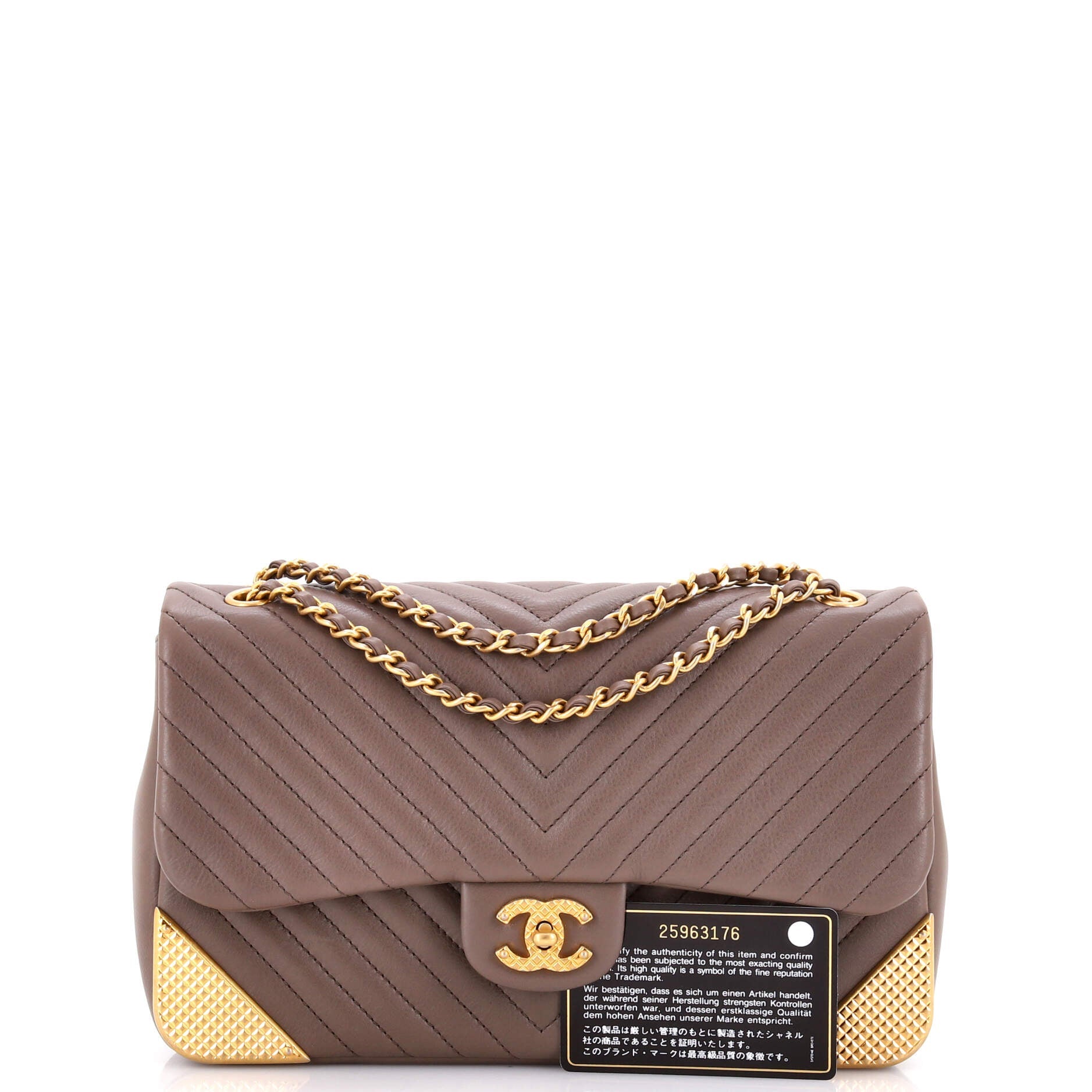 Rock the Corner Flap Bag Chevron Leather Medium
