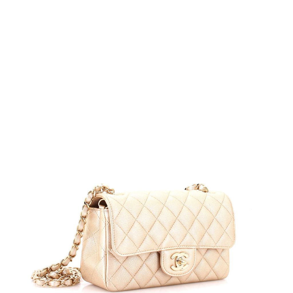 Classic Single Flap Bag Quilted Metallic Lambskin Mini