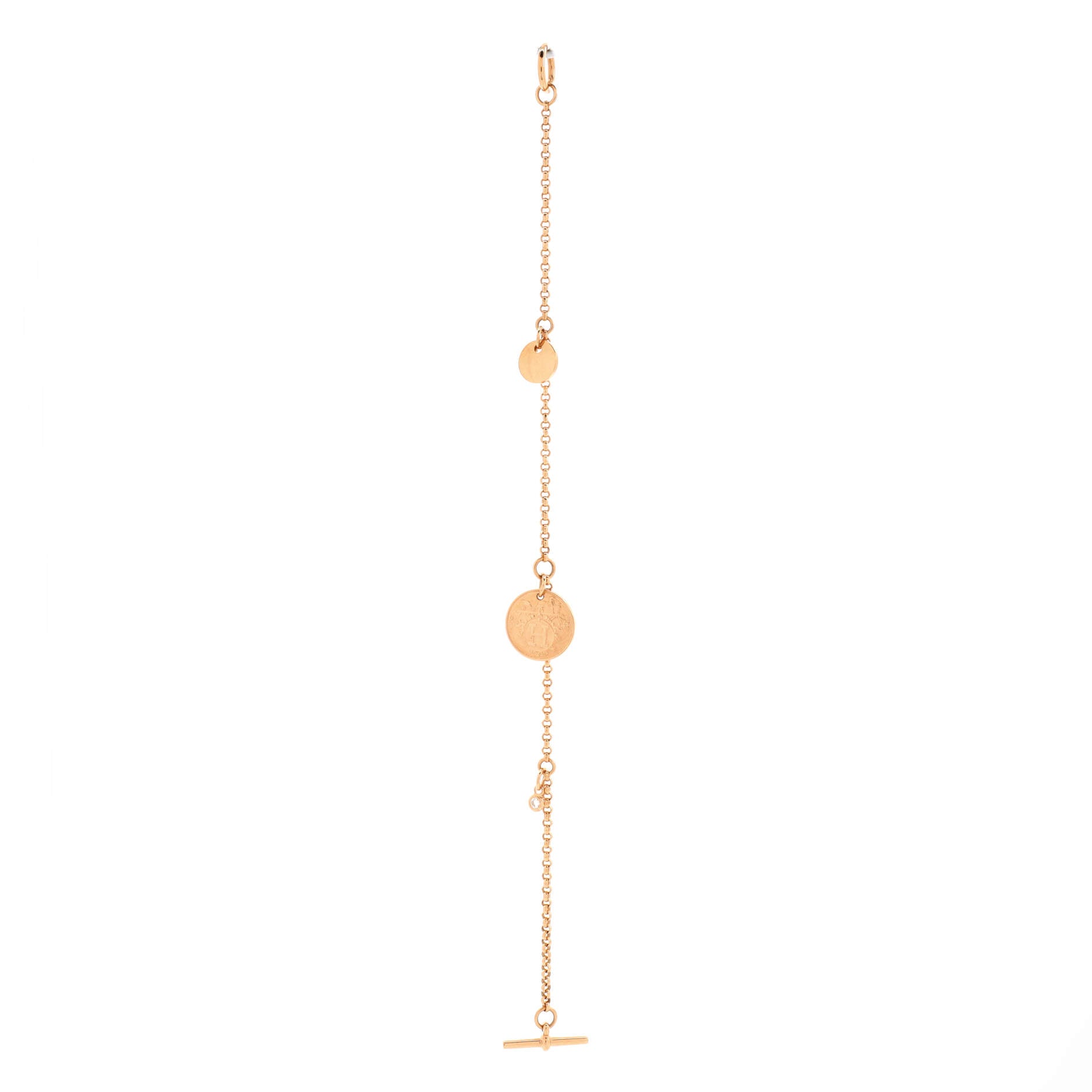 Ex-Libris Bracelet 18K Rose Gold with Diamond Small