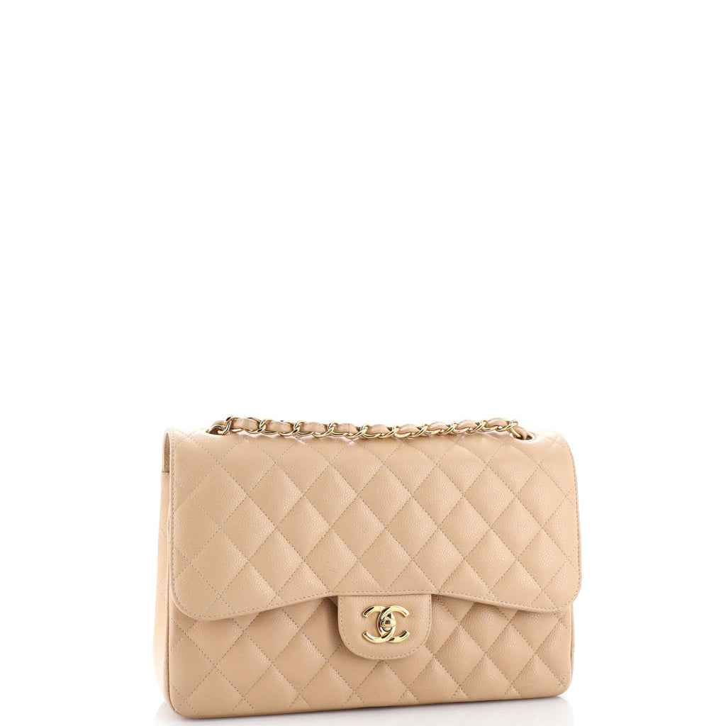 Classic Double Flap Bag Quilted Caviar Jumbo