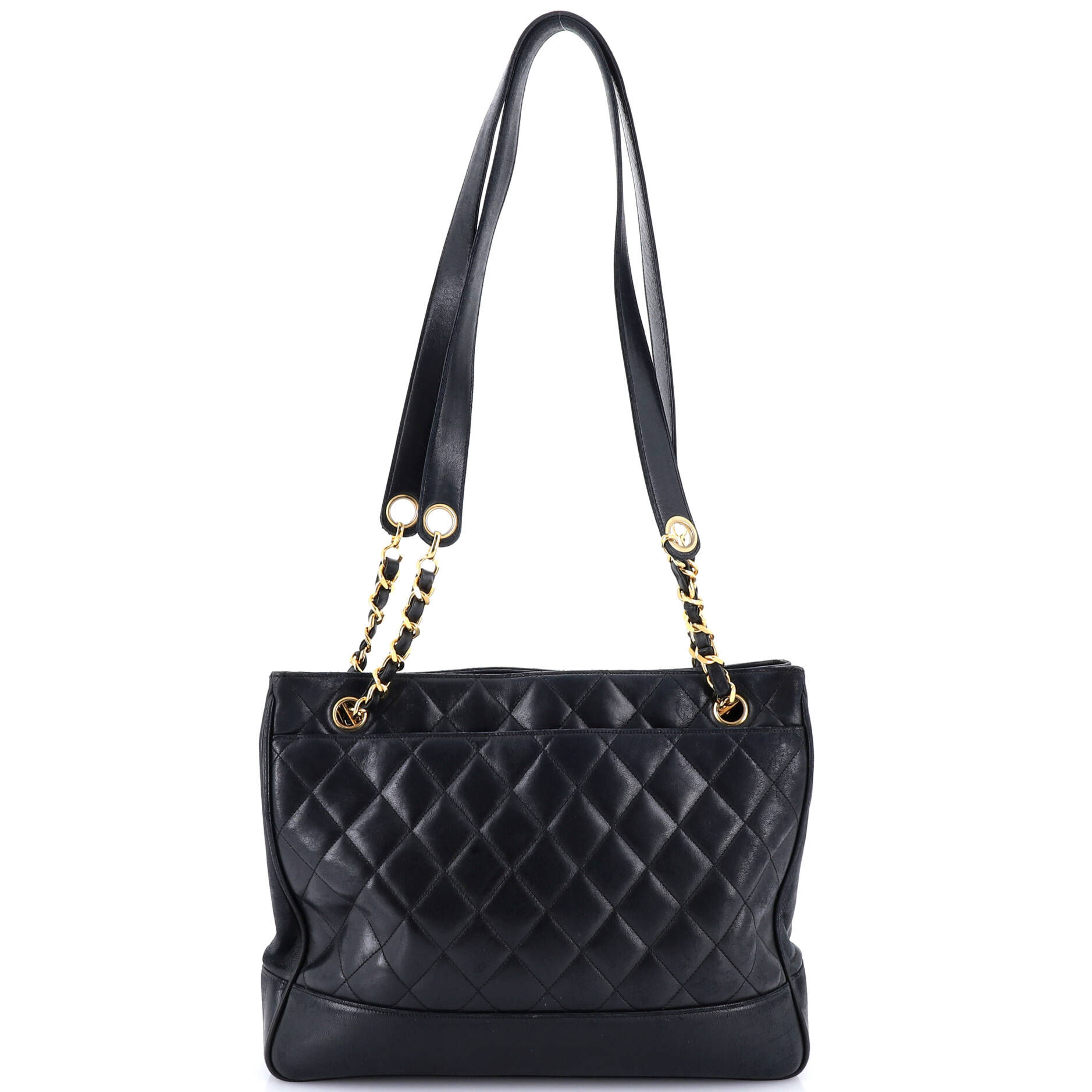 Vintage Slit Pocket Shoulder Bag Quilted Lambskin Medium