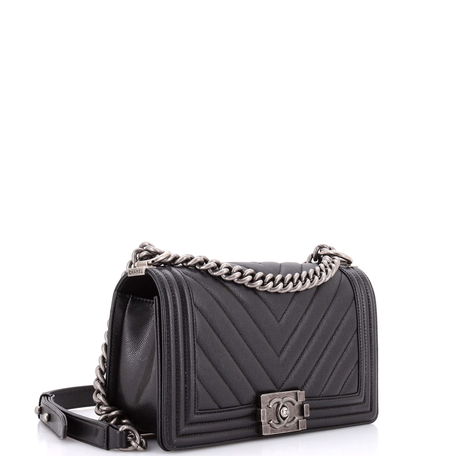 Boy Flap Bag Chevron Caviar Old Medium