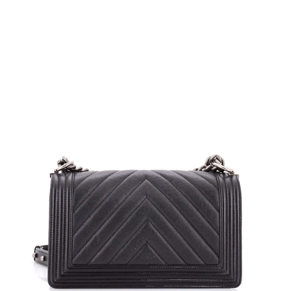 Boy Flap Bag Chevron Caviar Old Medium