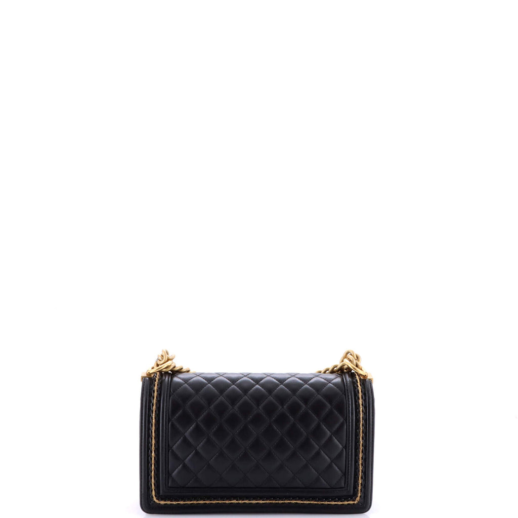 Boy Flap Bag Quilted Lambskin with Chain Detail Old Medium