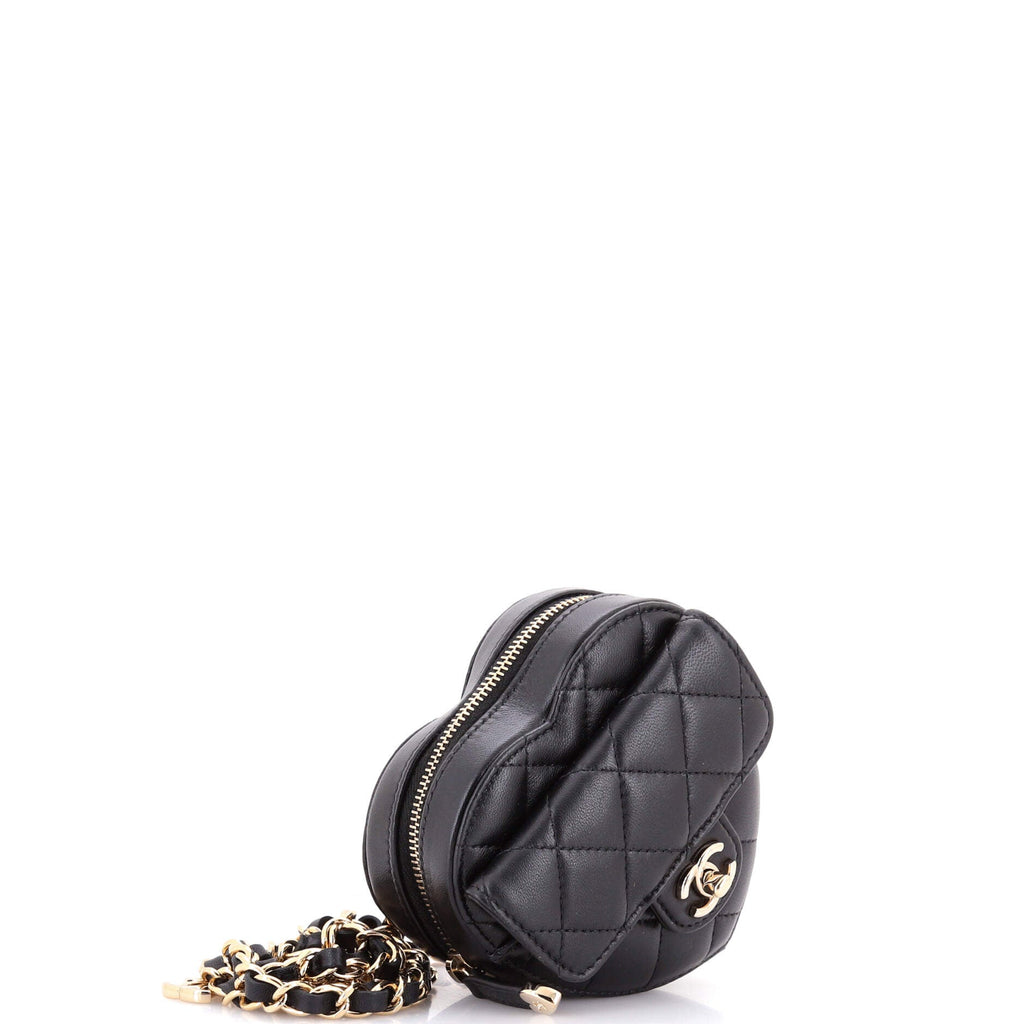 CC in Love Heart Belt Bag Quilted Lambskin