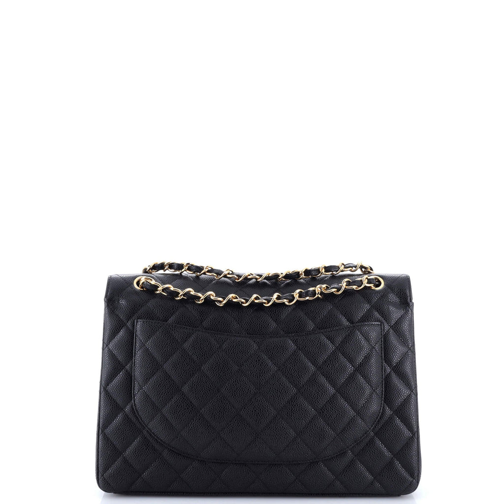 Classic Double Flap Bag Quilted Caviar Maxi