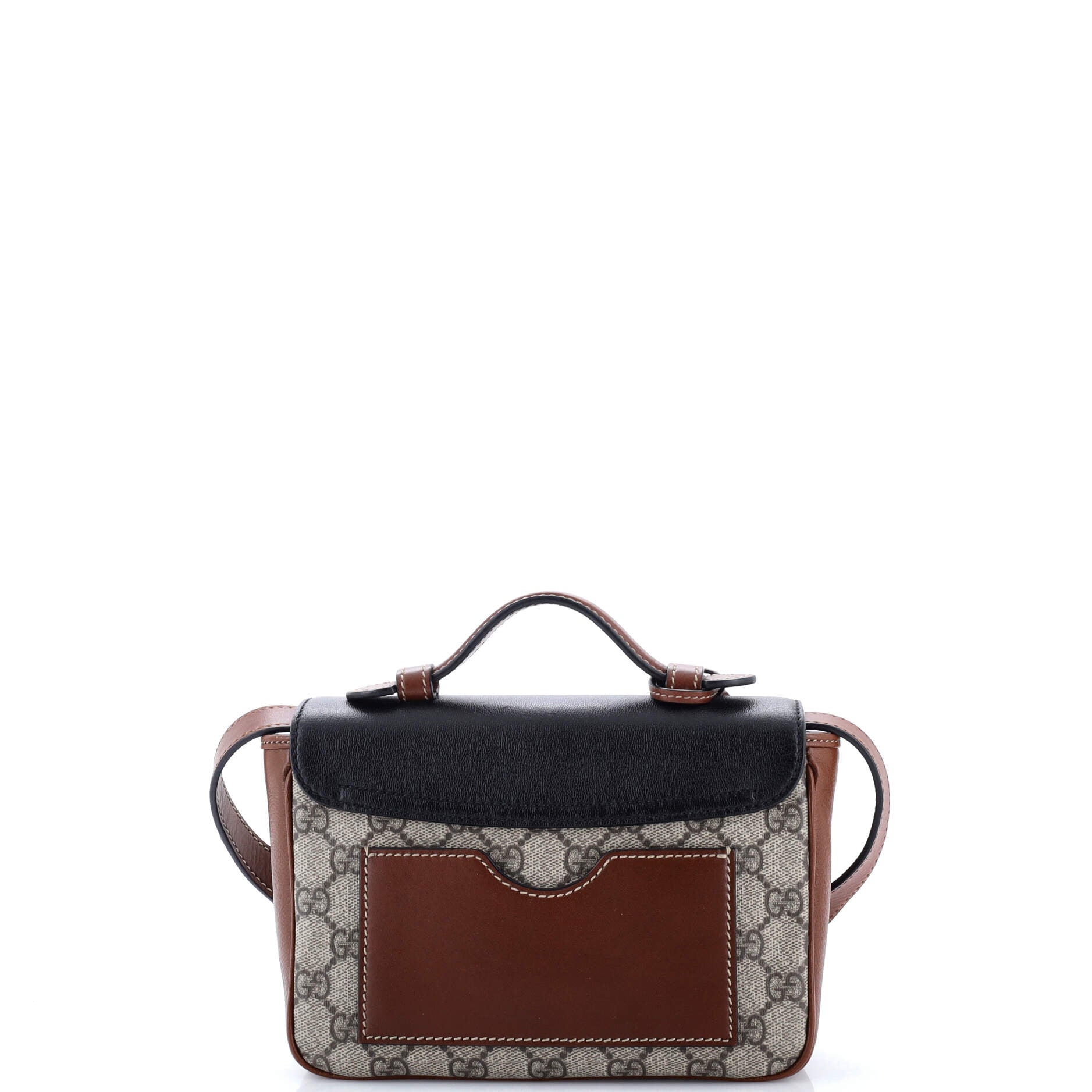 Padlock Front Pocket Flap Shoulder Bag GG Coated Canvas and Leather Mini