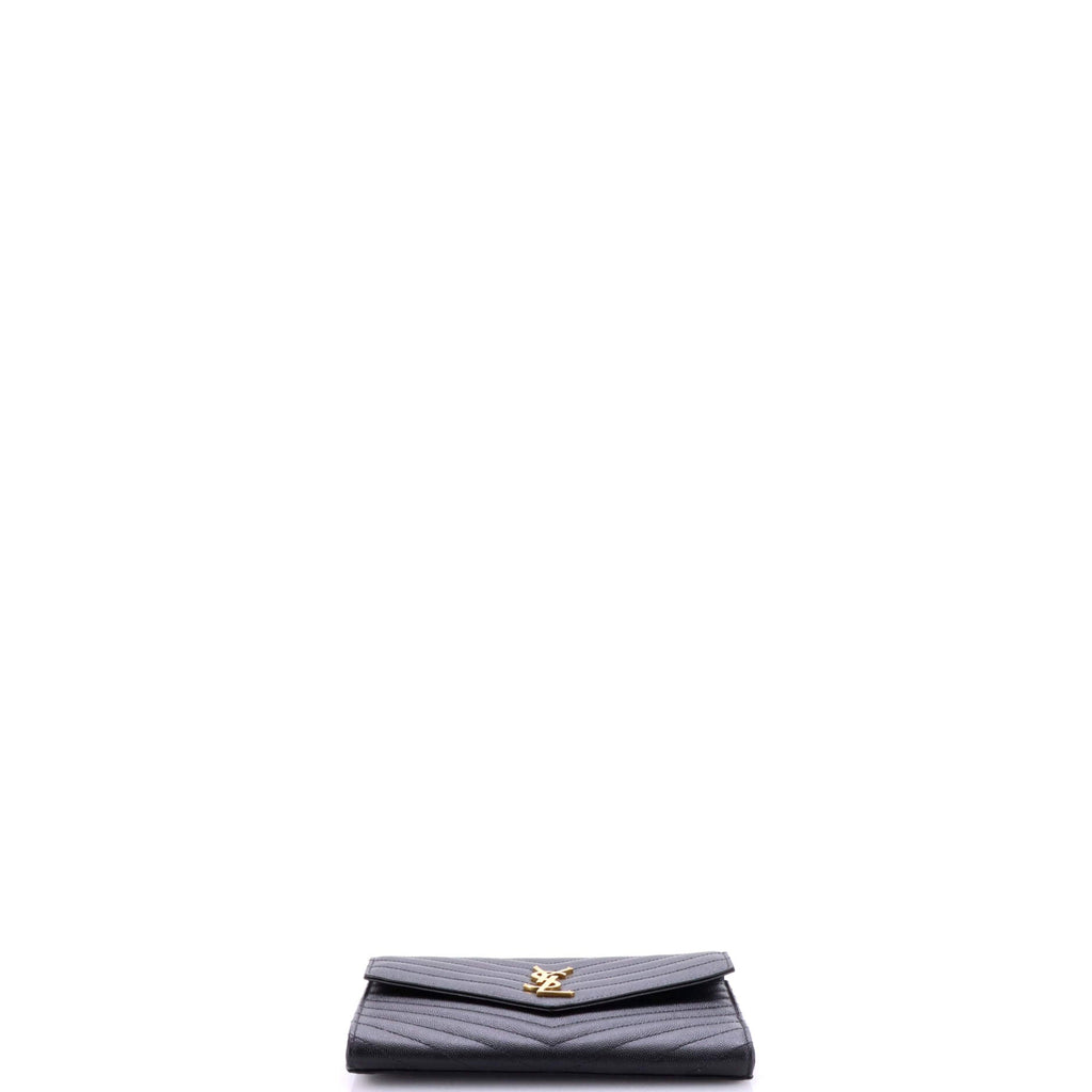 Classic Monogram Envelope Wristlet Clutch Matelasse Chevron Leather