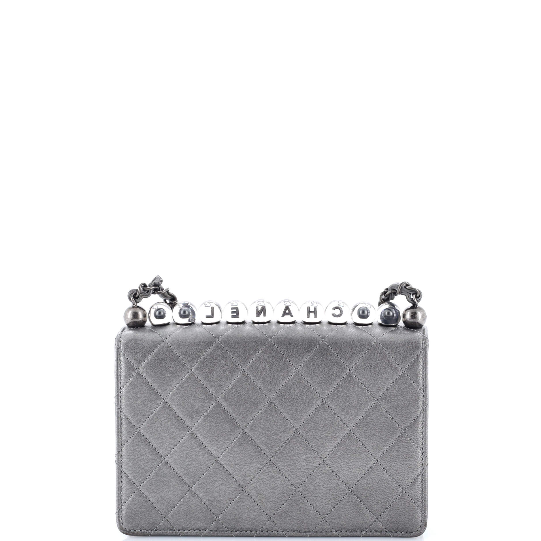 Chic Pearls Flap Bag Quilted Goatskin with Acrylic Beads Small