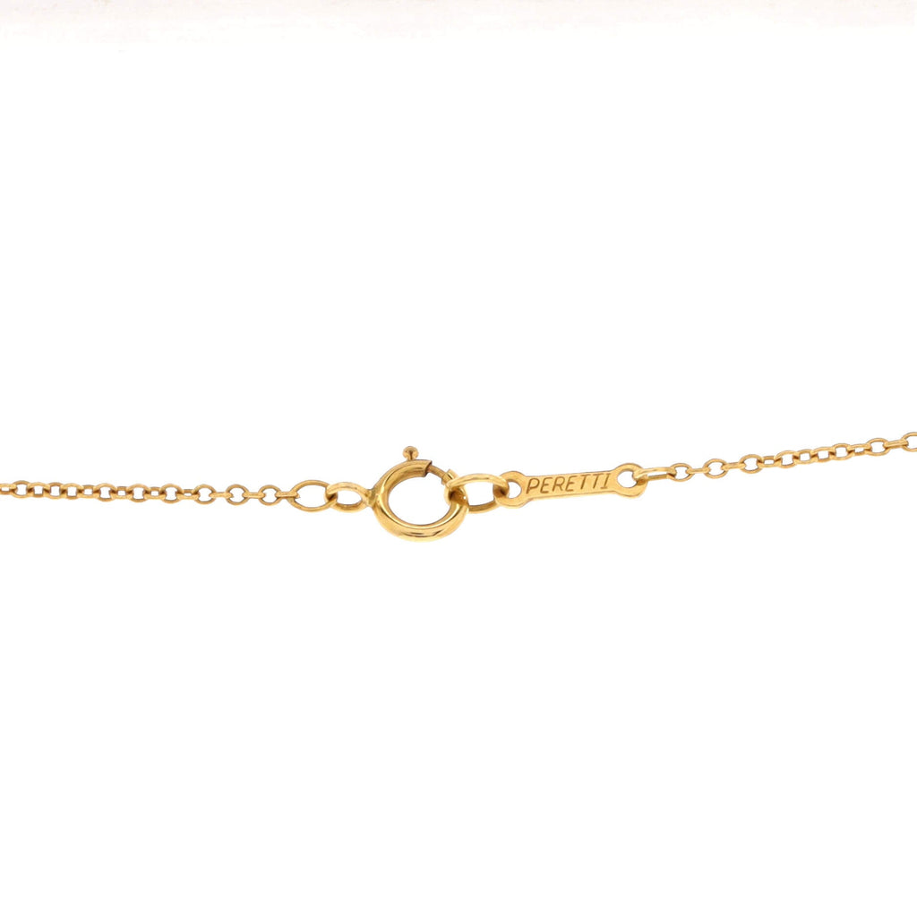 Elsa Peretti Bean Pendant Necklace 18K Yellow Gold with Diamonds 11mm