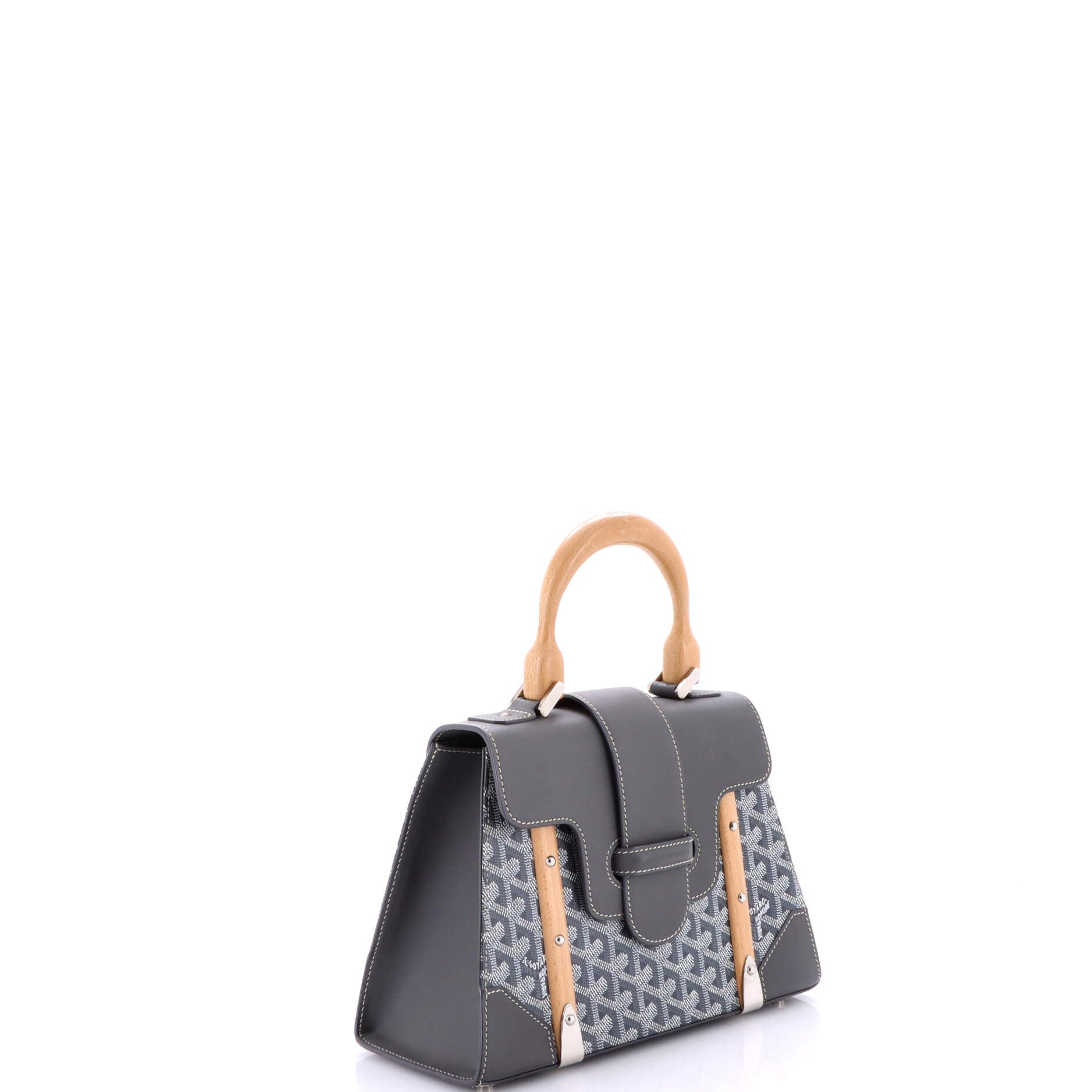 Saigon Top Handle Bag Coated Canvas with Leather PM