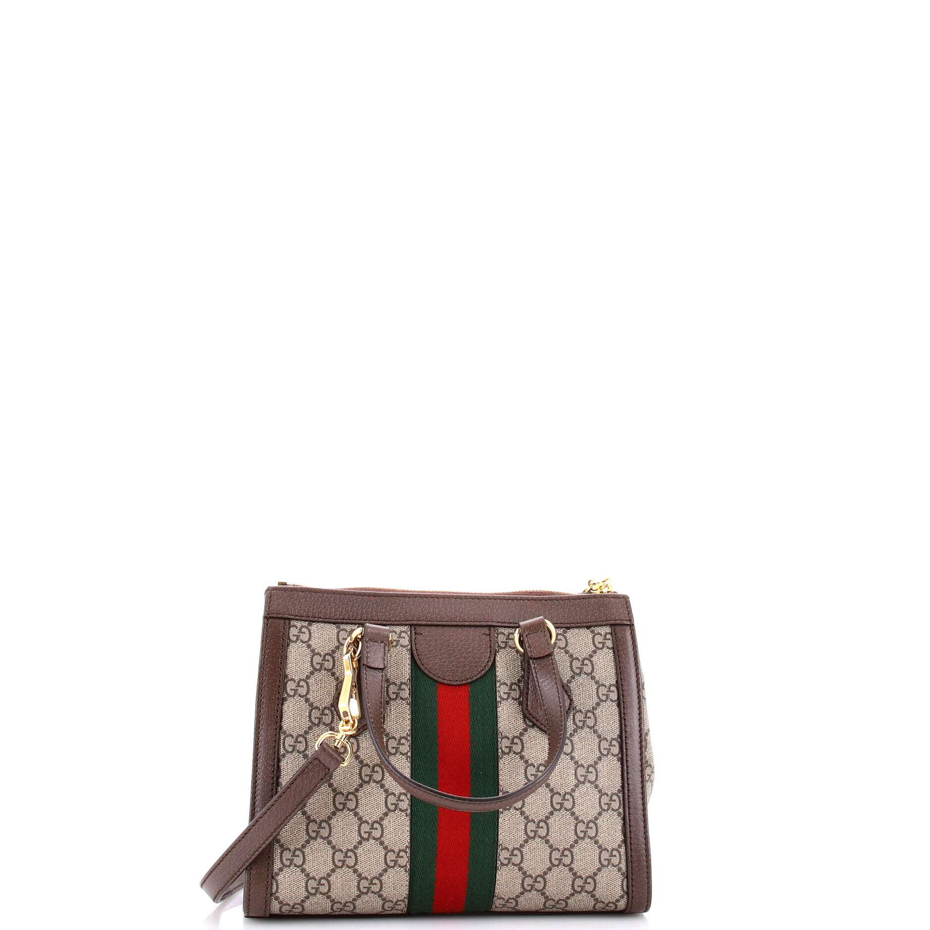 Ophidia Top Handle Tote GG Coated Canvas with Leather Small