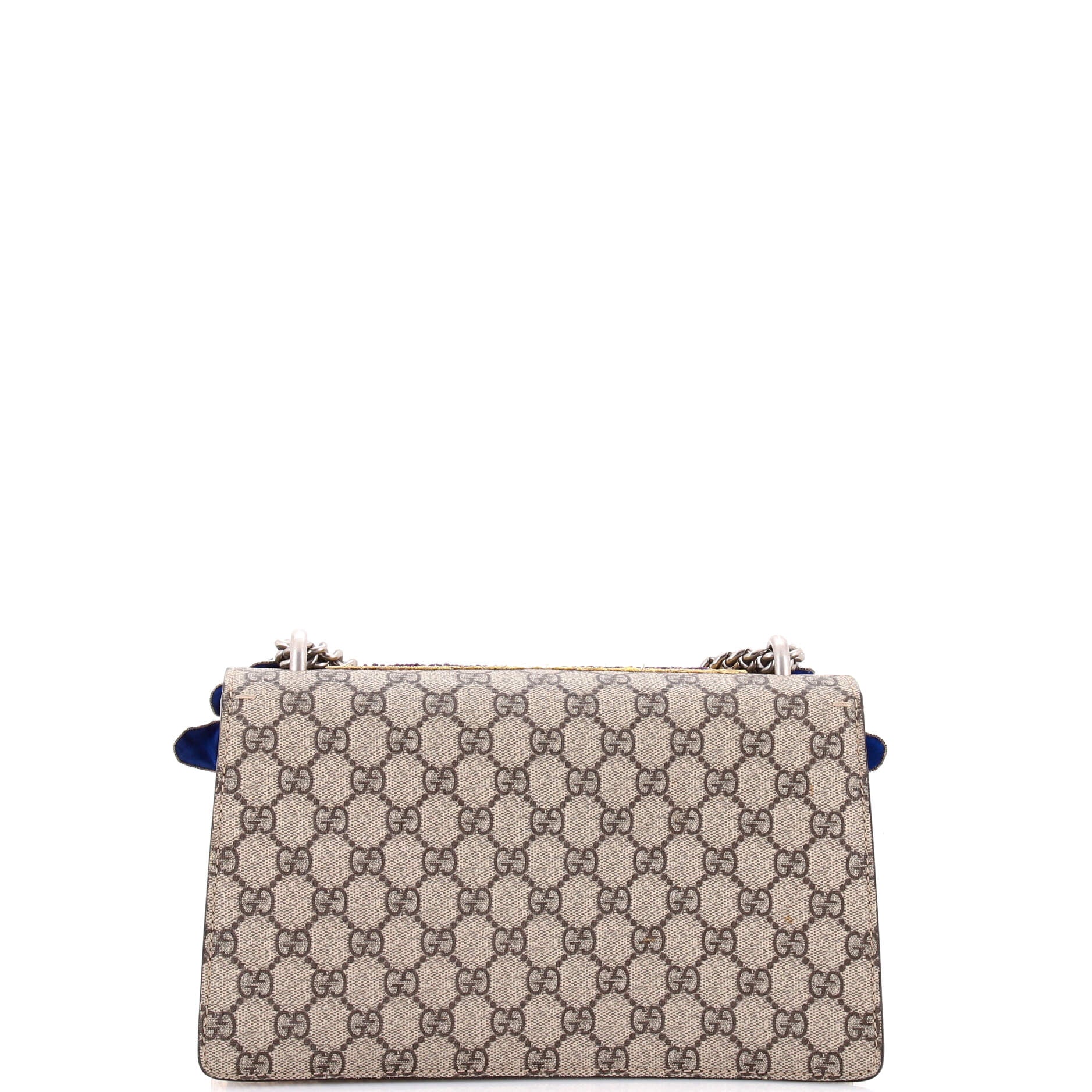 Dionysus Bag Embroidered GG Coated Canvas with Python Small