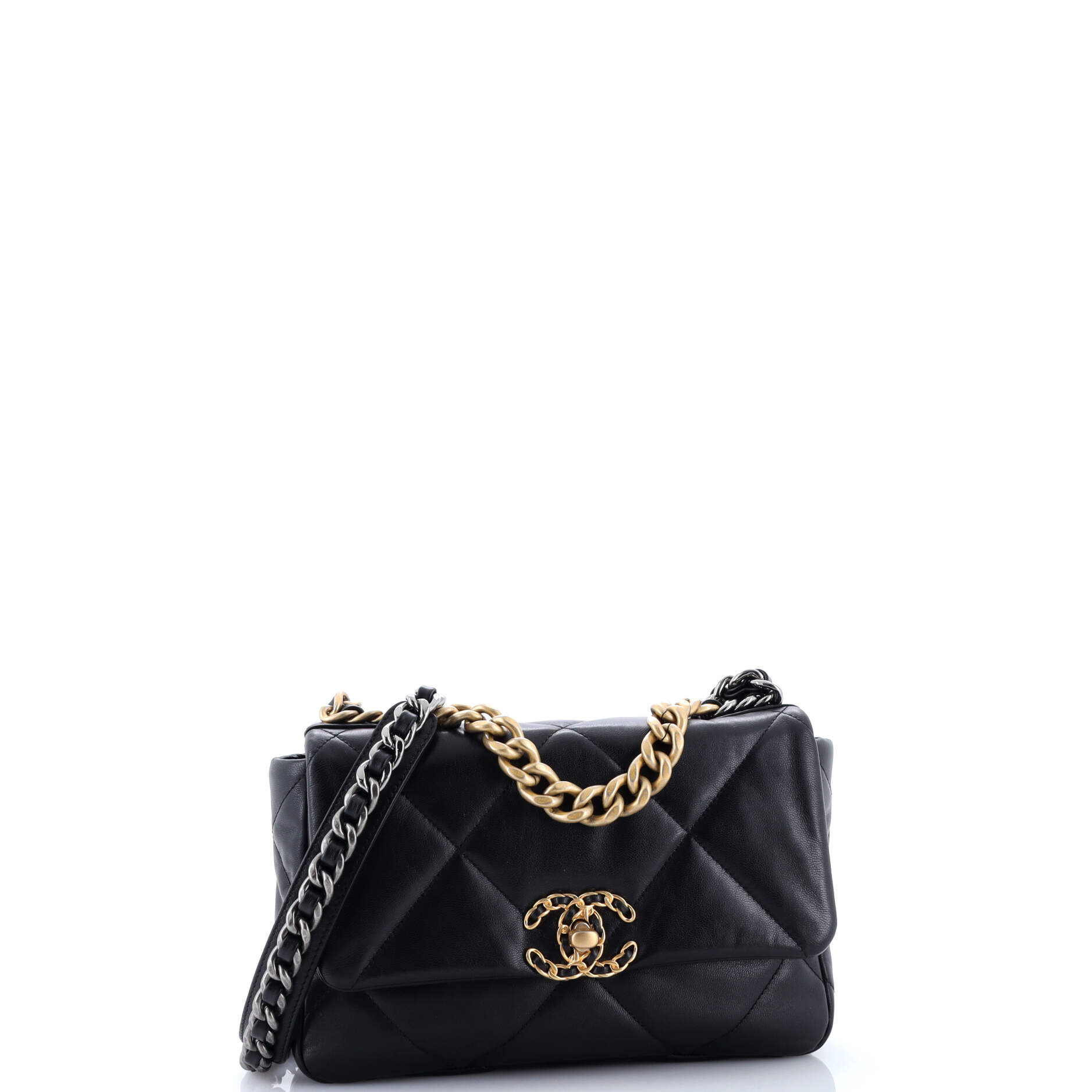 19 Flap Bag Quilted Leather Medium