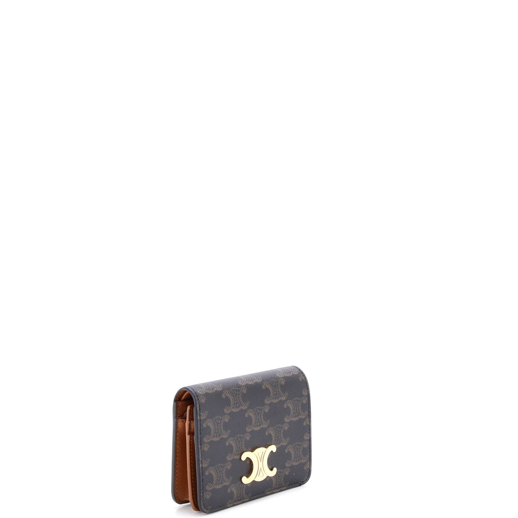 Triomphe Compact Wallet Triomphe Coated Canvas