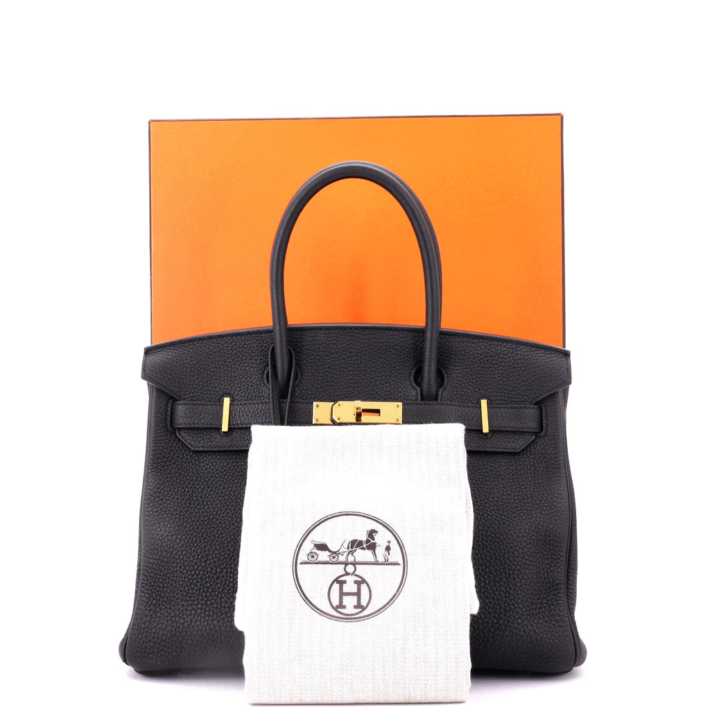 Birkin Handbag Noir Togo with Gold Hardware 30
