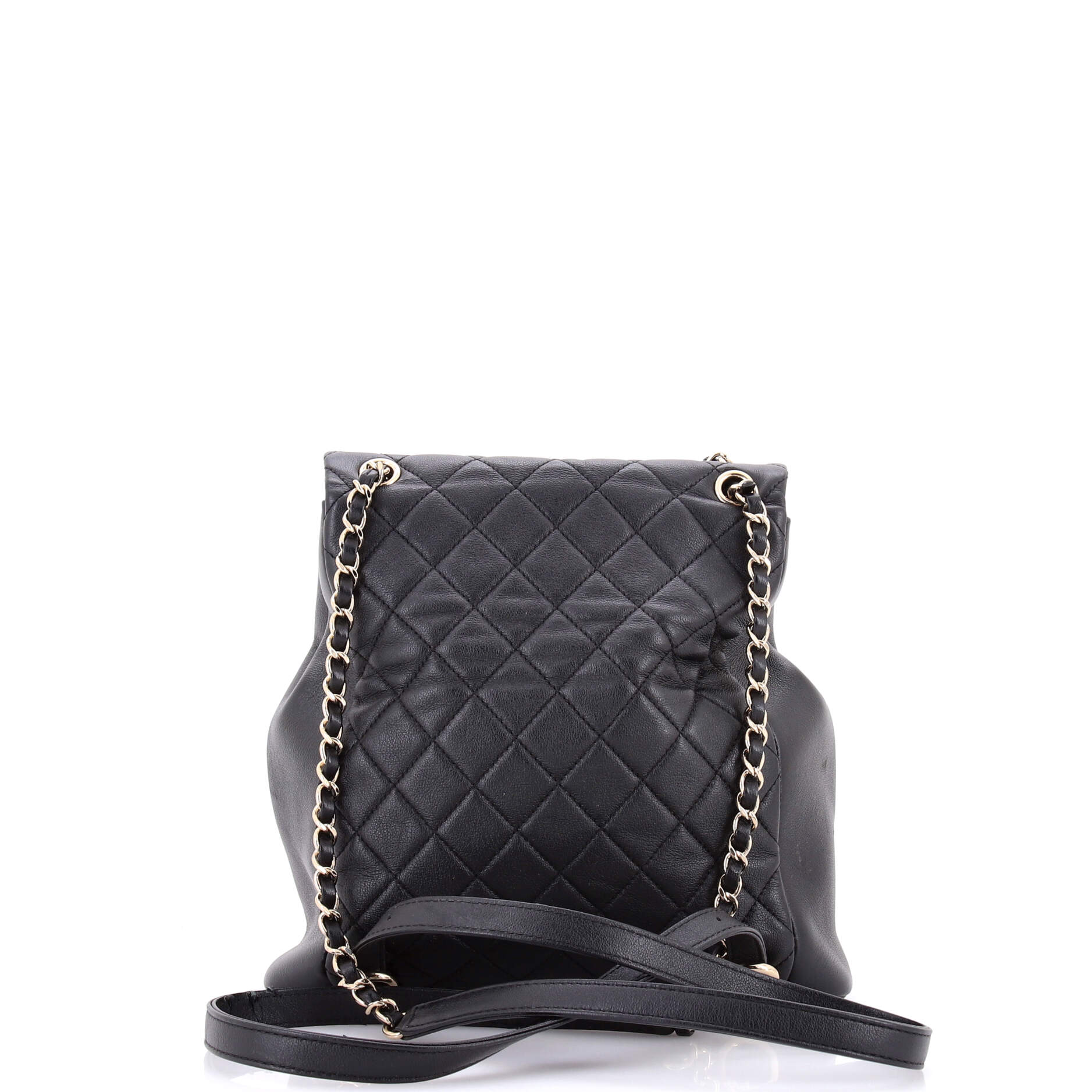 Duma Pockets Drawstring Backpack Quilted Calfskin Large