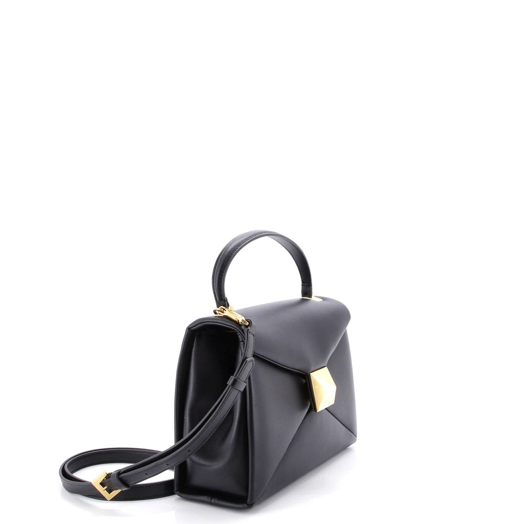 One Stud Top Handle Flap Bag Leather Small