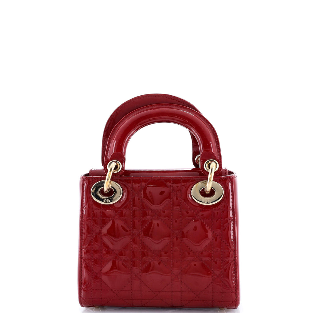 Lady Dior Chain Bag Cannage Quilt Patent Mini
