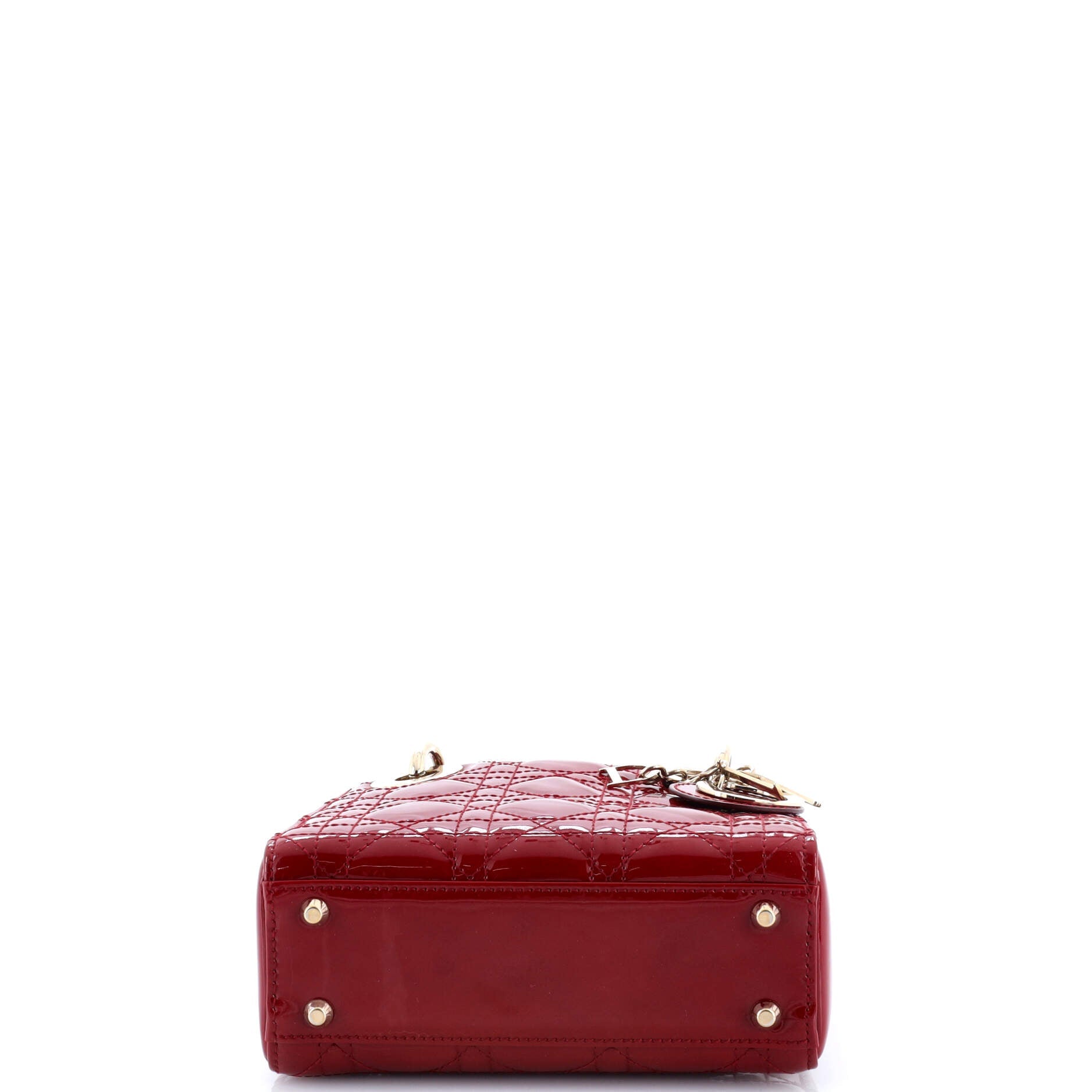 Lady Dior Chain Bag Cannage Quilt Patent Mini
