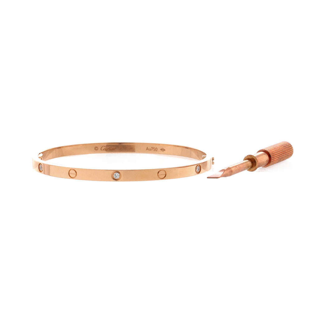 Love 6 Diamond Bracelet 18K Rose Gold and Diamonds Small 17