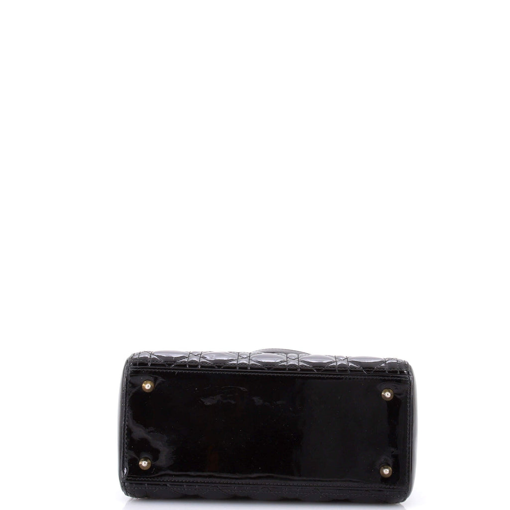 Lady Dior Bag Cannage Quilt Patent Medium