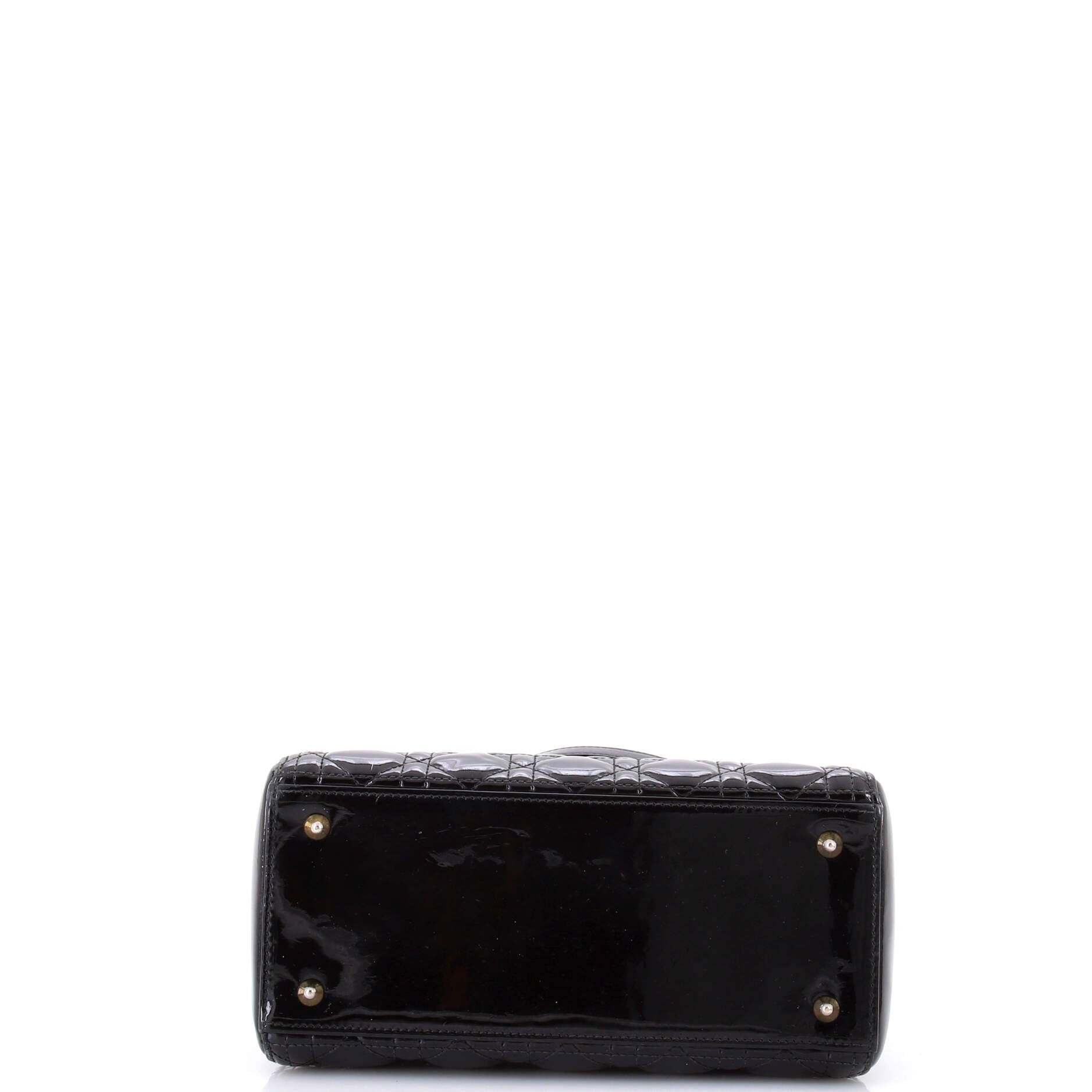 Lady Dior Bag Cannage Quilt Patent Medium
