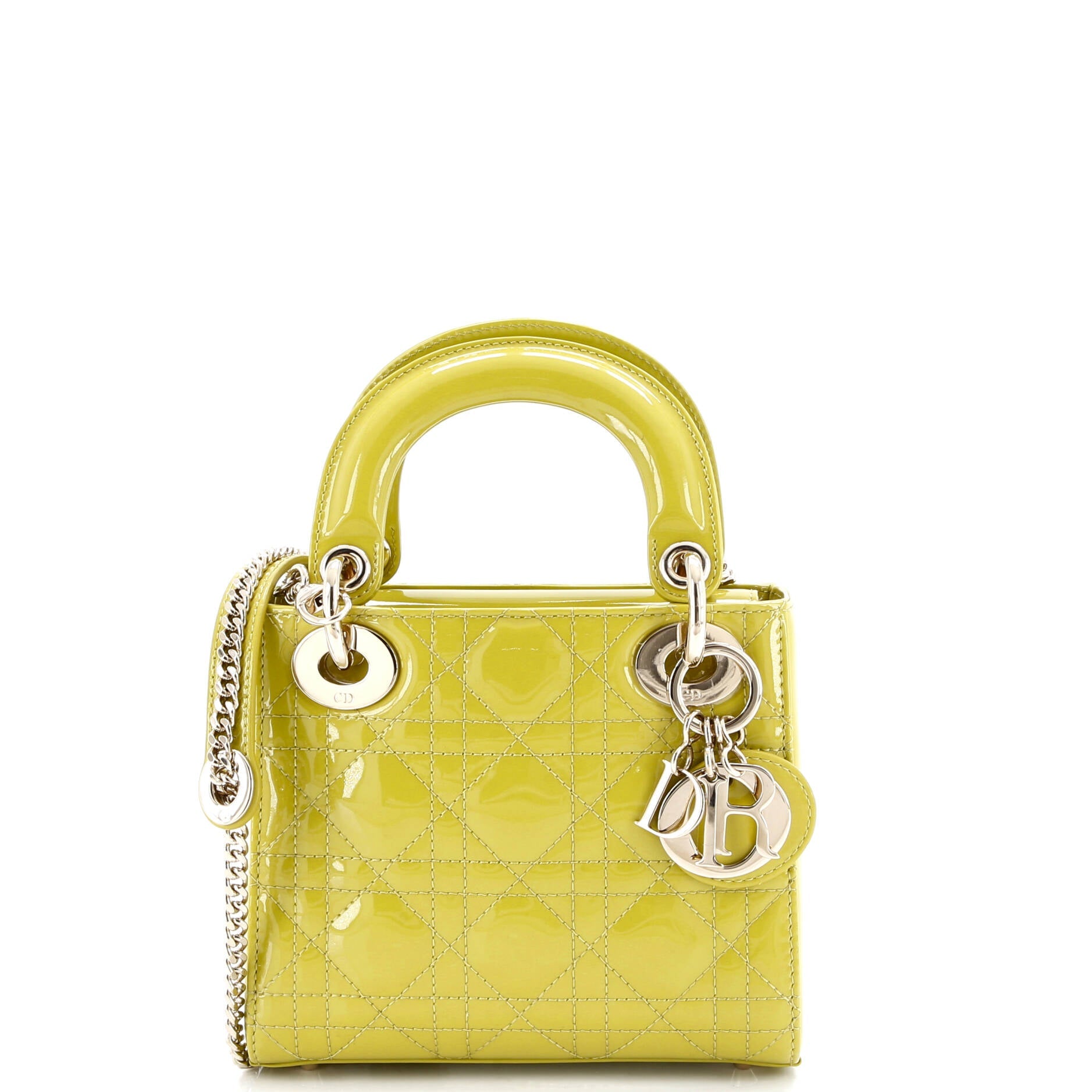 Lady Dior Chain Bag Cannage Quilt Patent Mini