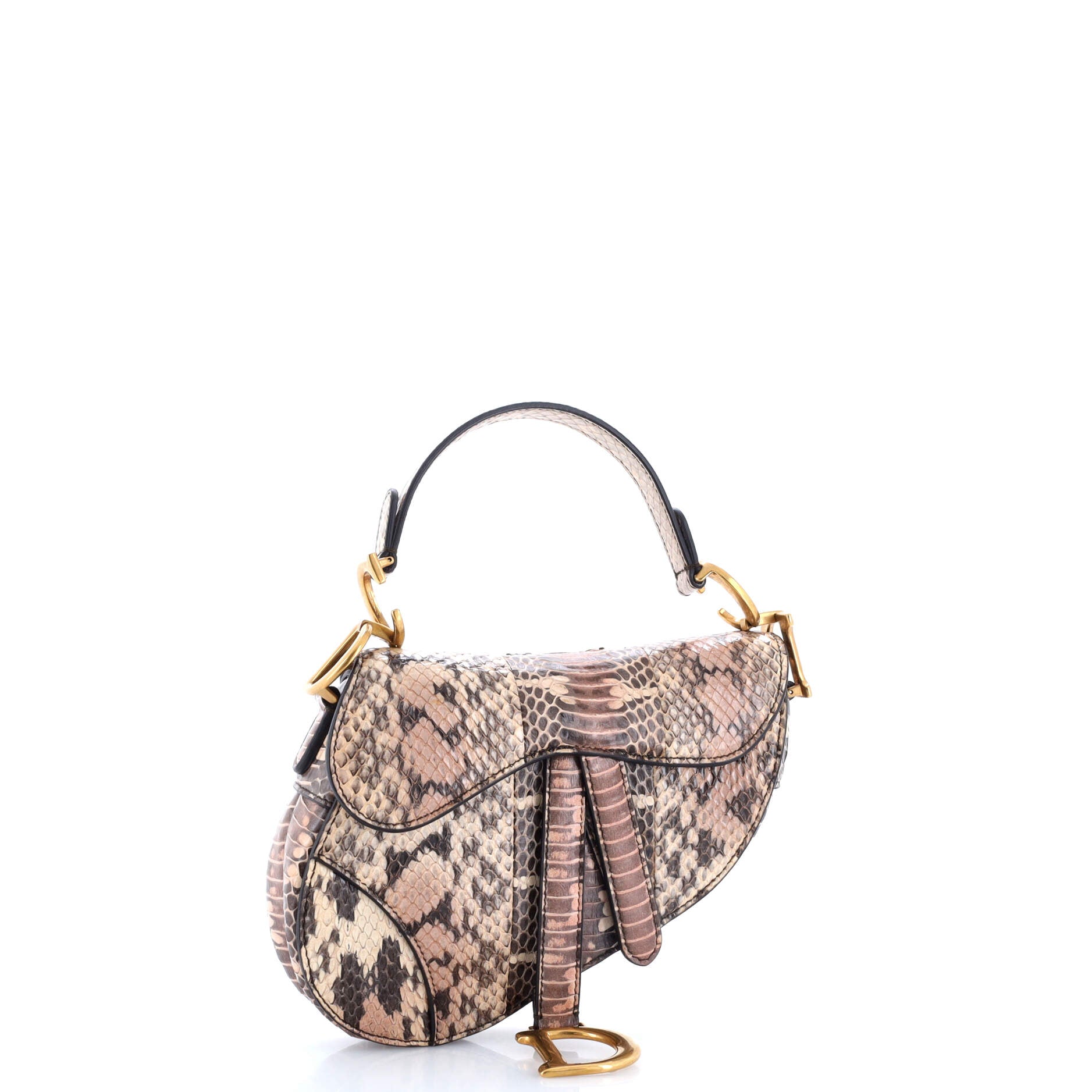 Saddle Handbag Python Mini