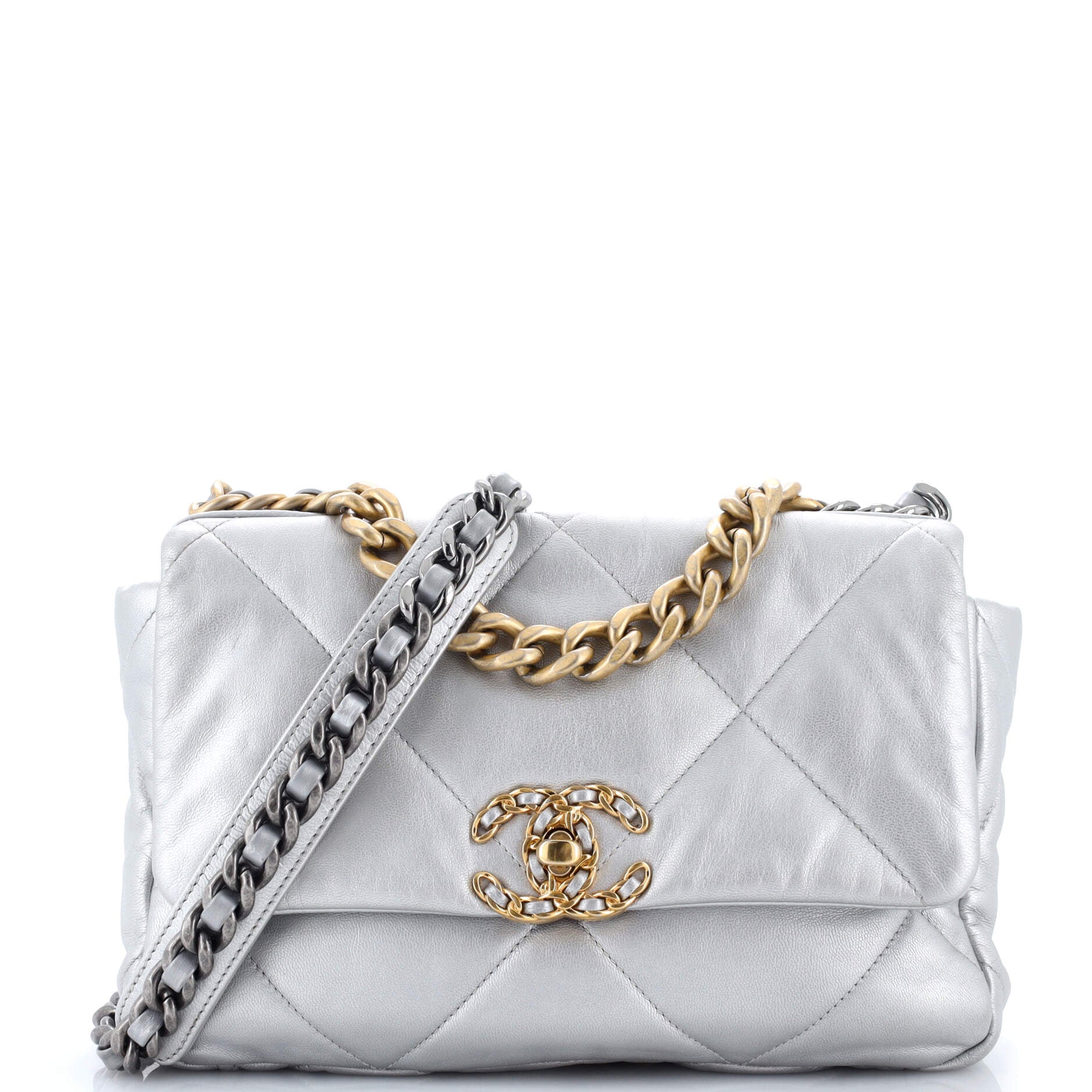 19 Flap Bag Quilted Leather Medium
