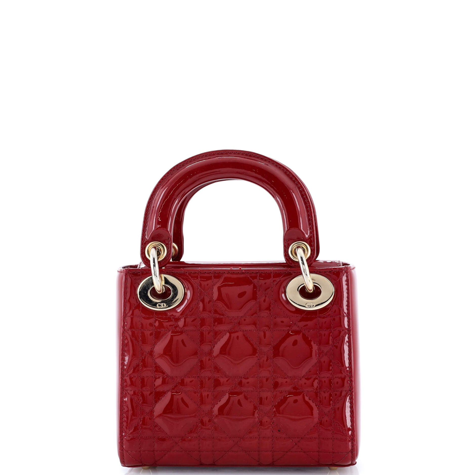 Lady Dior Chain Bag Cannage Quilt Patent Mini