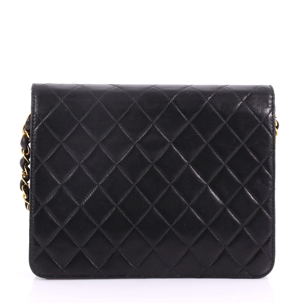 Vintage Clutch with Chain Quilted Leather Small