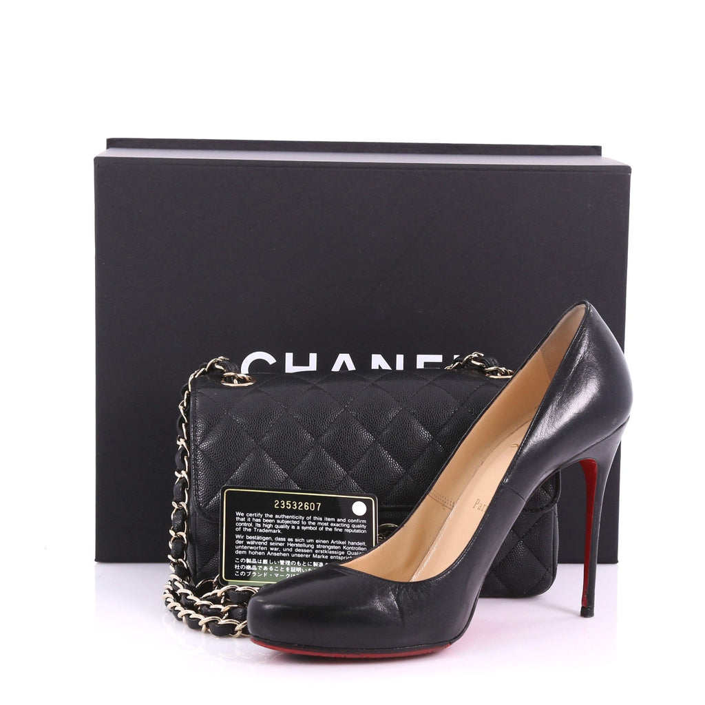 Classic Single Flap Bag Quilted Caviar Mini