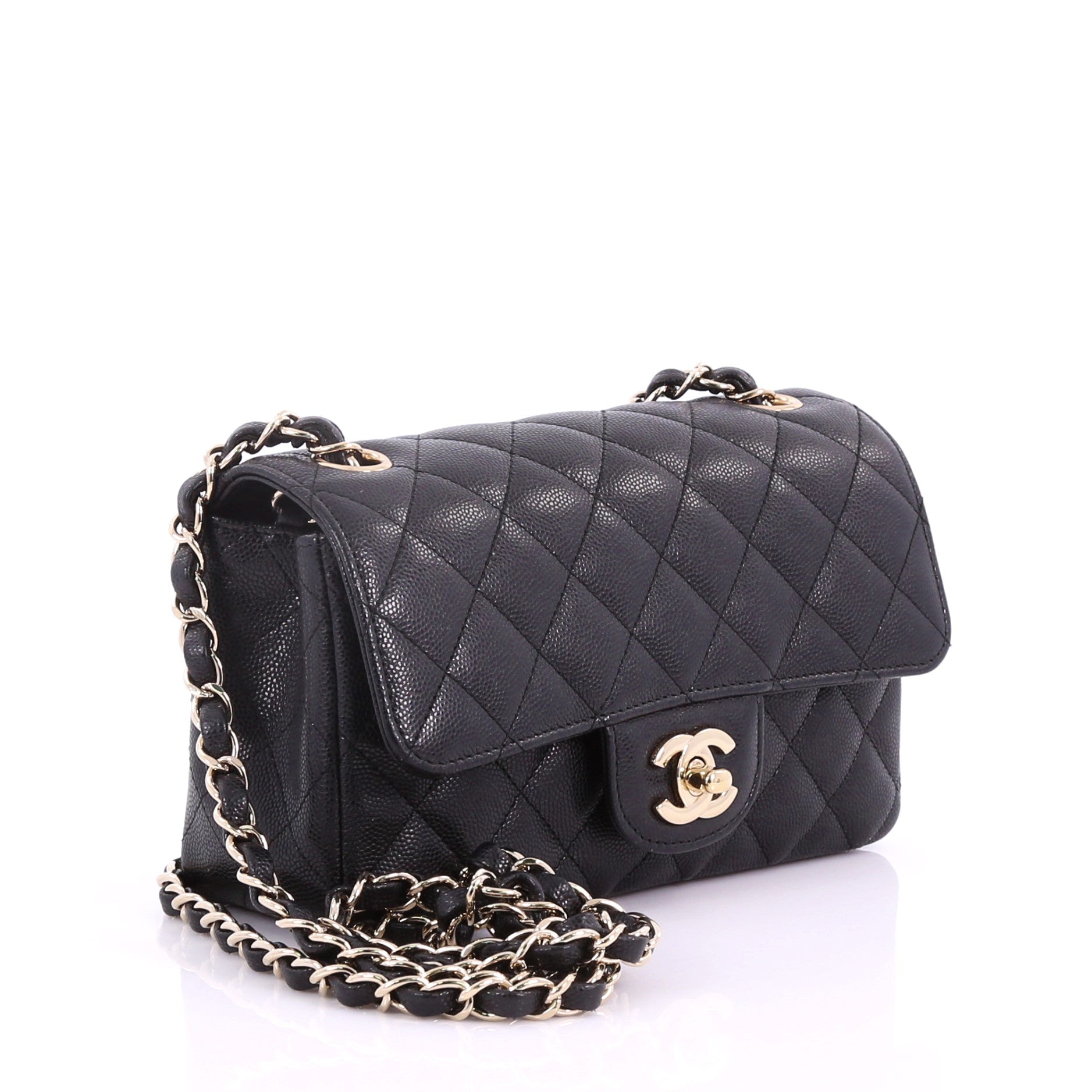 Classic Single Flap Bag Quilted Caviar Mini