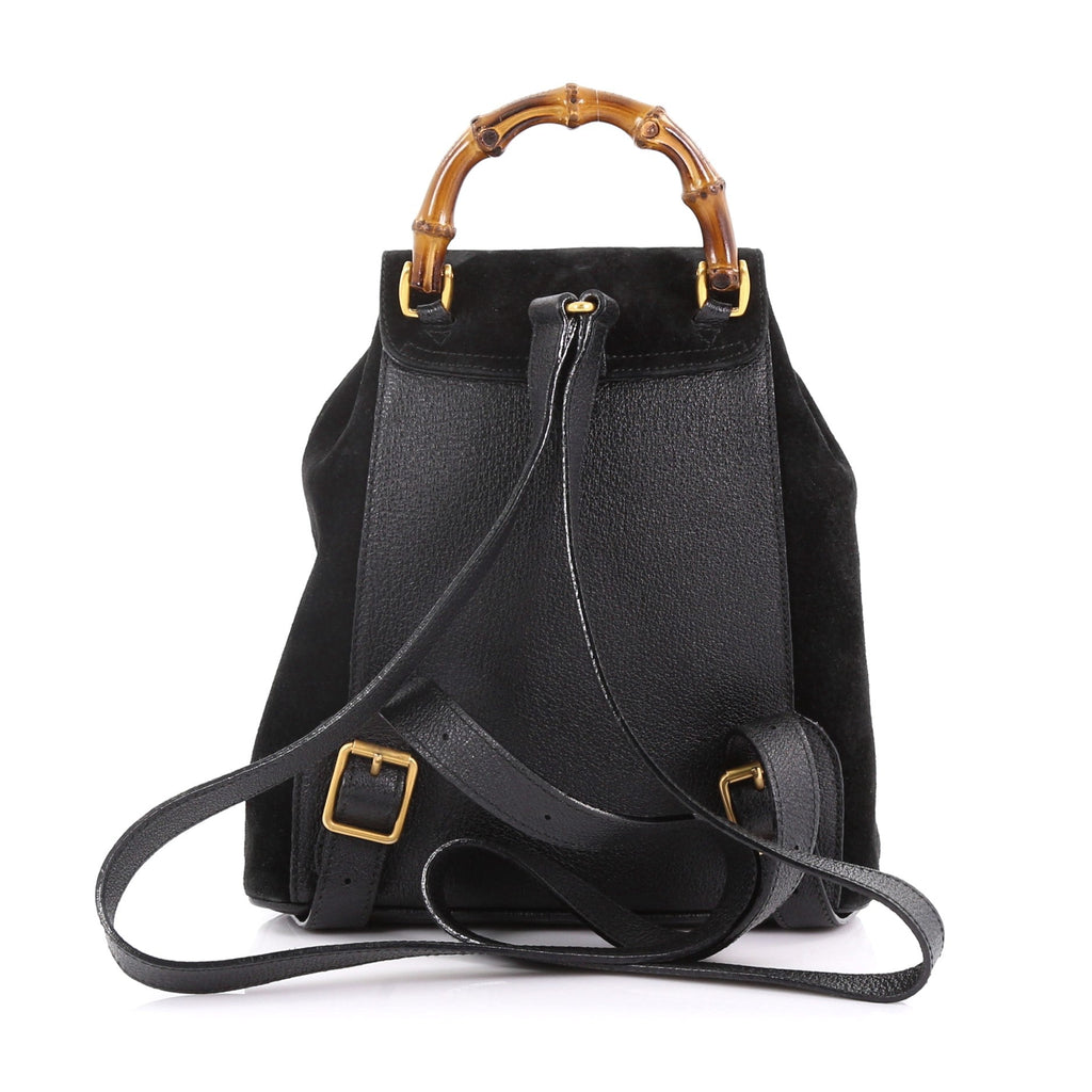 Vintage Bamboo Backpack Suede Mini