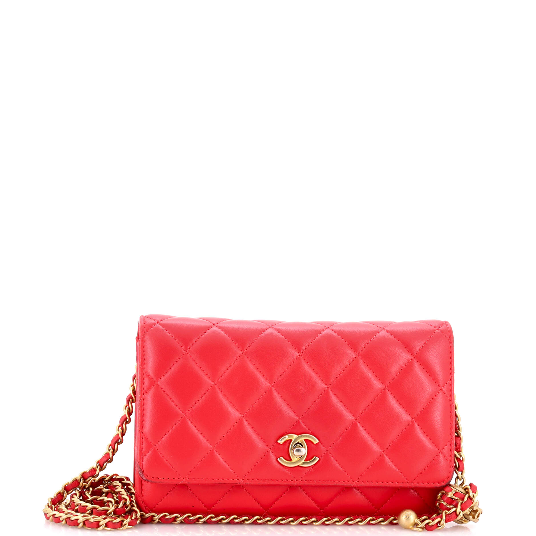Pearl Crush Wallet on Chain Quilted Lambskin