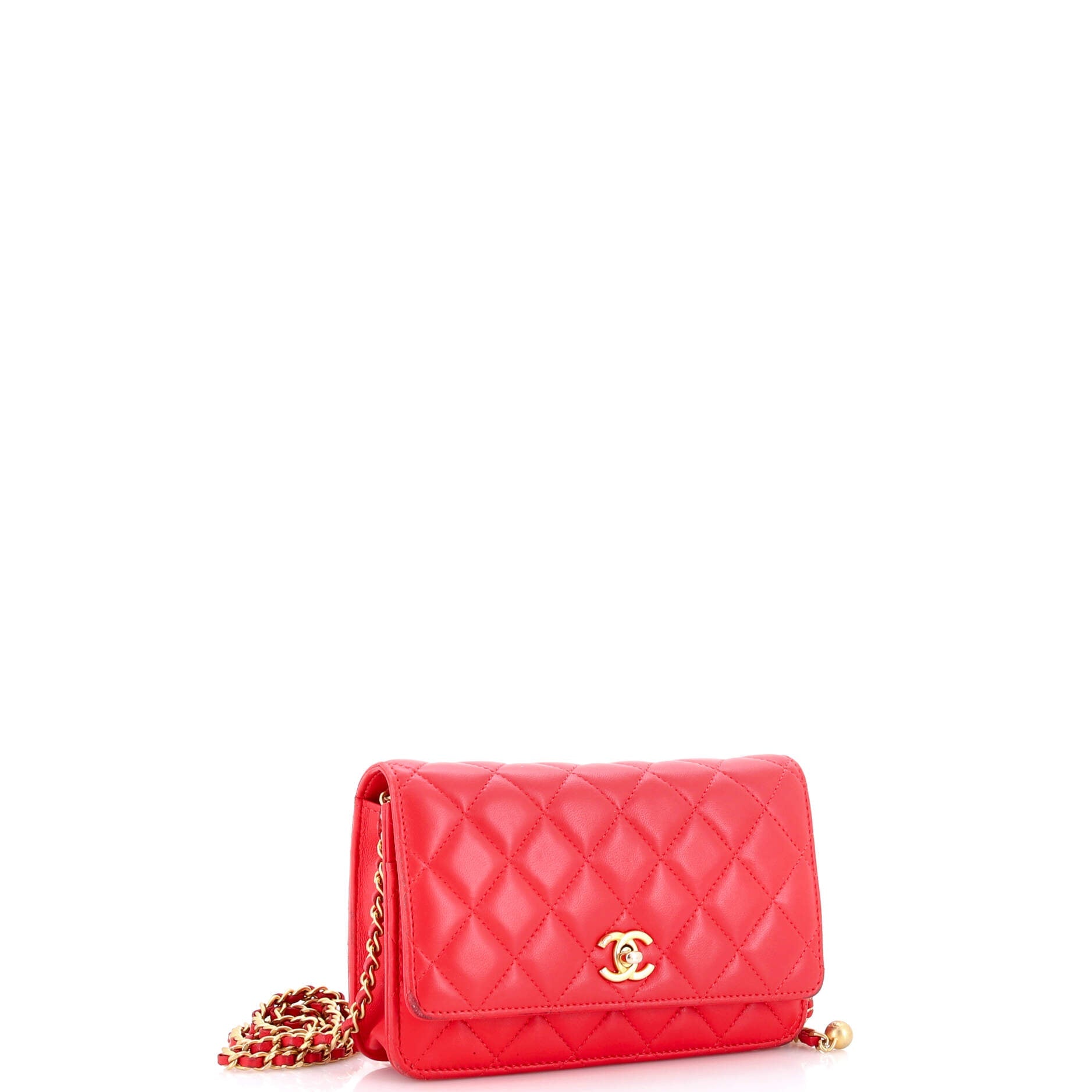 Pearl Crush Wallet on Chain Quilted Lambskin
