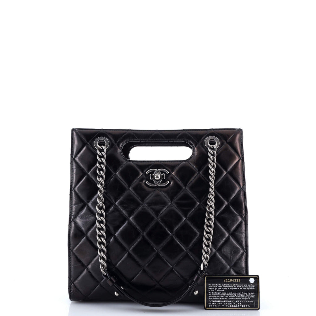 Boy Shopper Quilted Glazed Calfskin Small