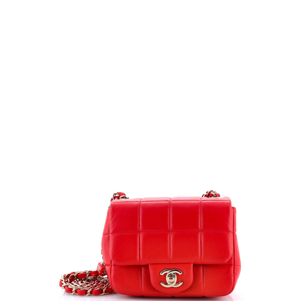 Monacoco Logo Blocks Square Flap Bag Quilted Lambskin with Resin Mini