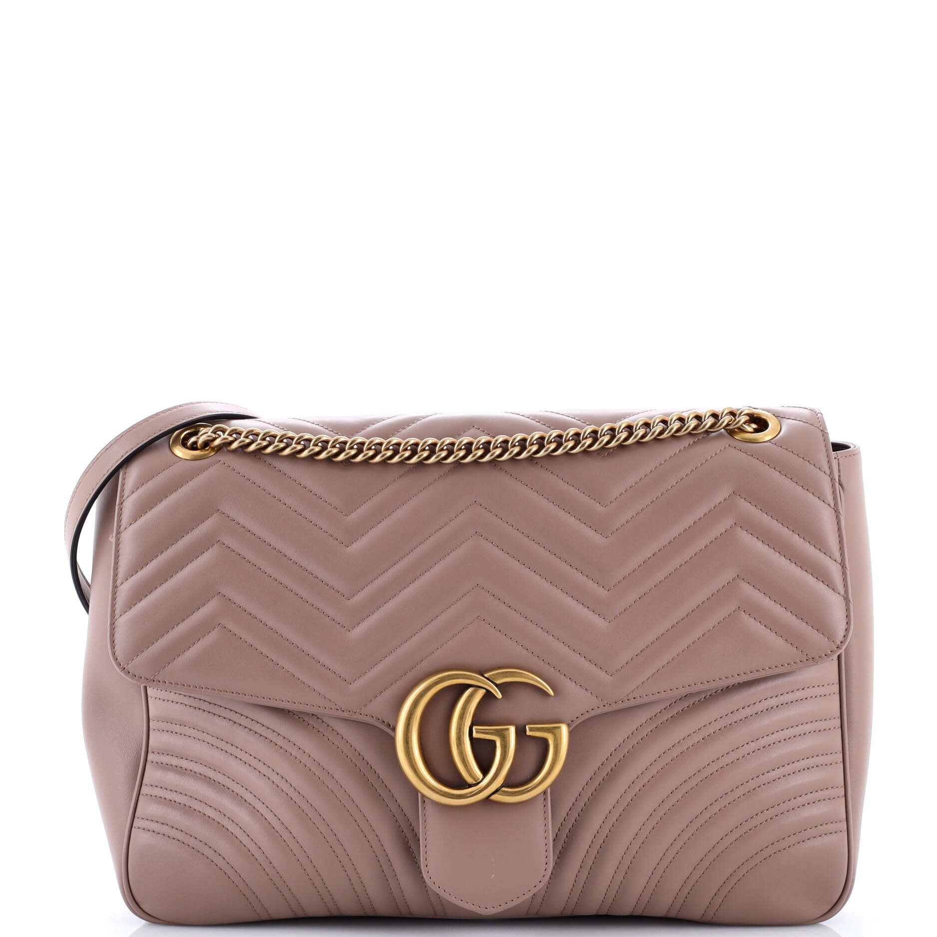 GG Marmont Flap Bag Matelasse Leather Large