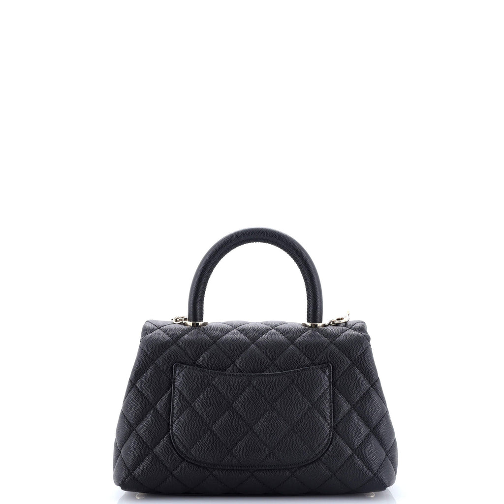 Coco Top Handle Bag Quilted Caviar Mini