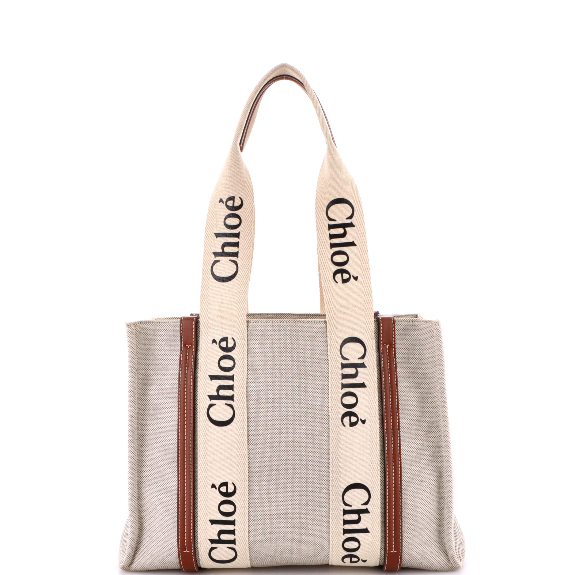 Woody Tote Canvas with Leather Medium
