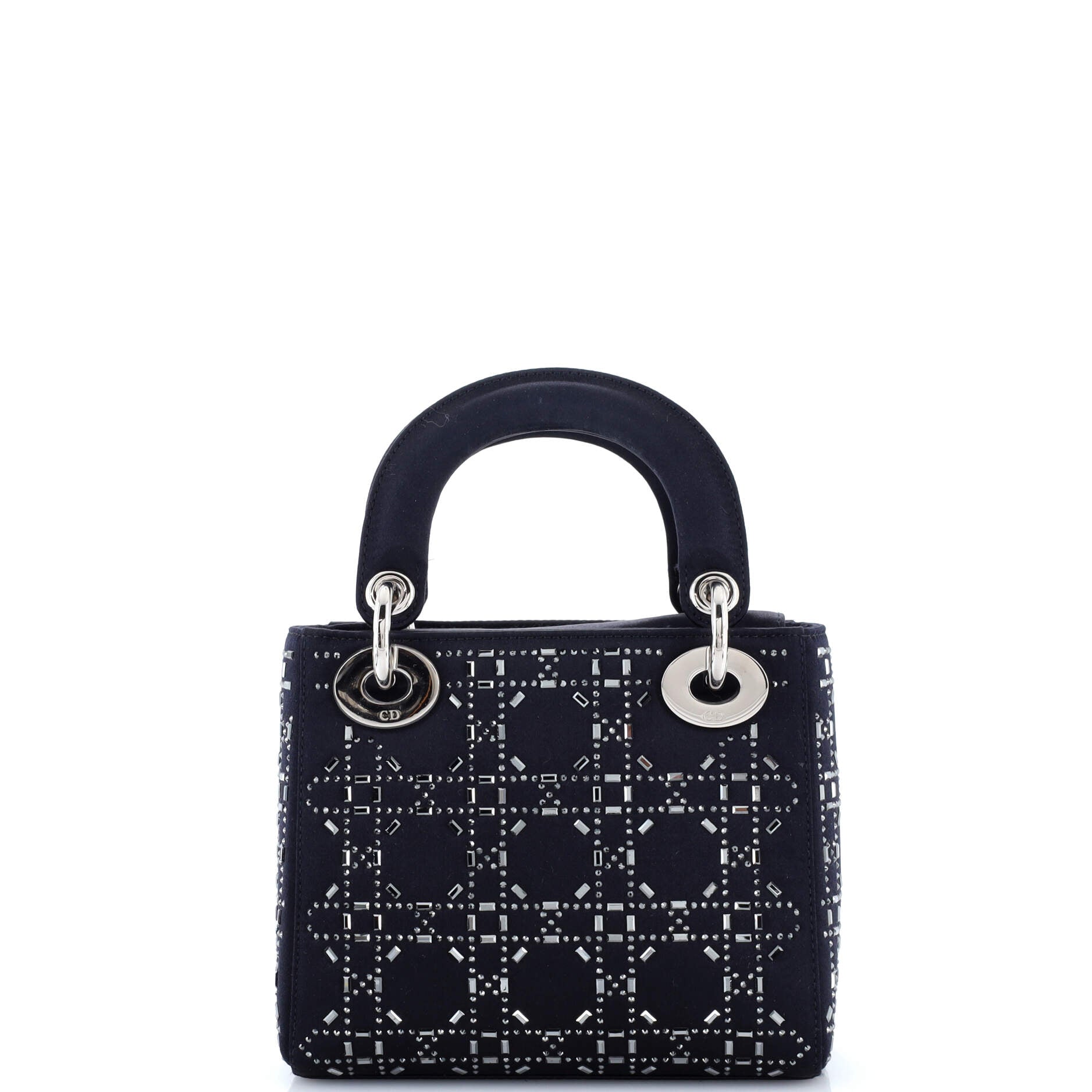 Lady Dior Bag Crystal Embellished Cannage Quilt Satin Mini