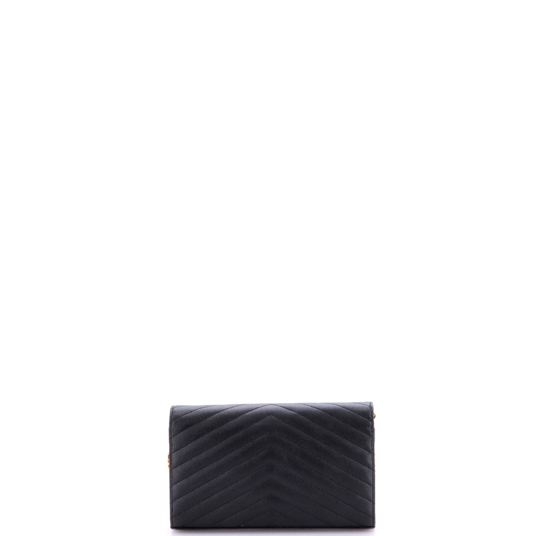Classic Monogram Wallet on Chain Matelasse Chevron Leather Medium