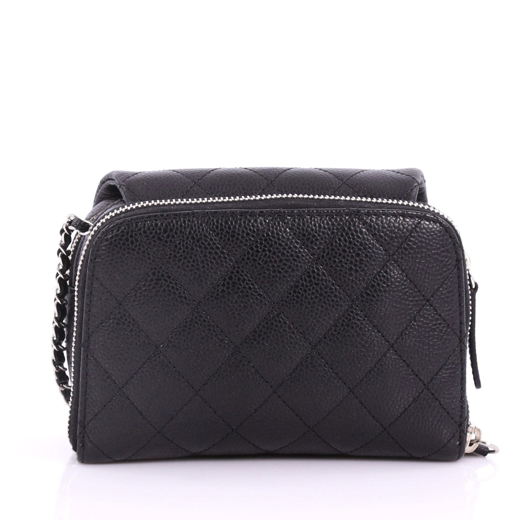 Wallet on Chain Flap Bag Quilted Caviar Mini