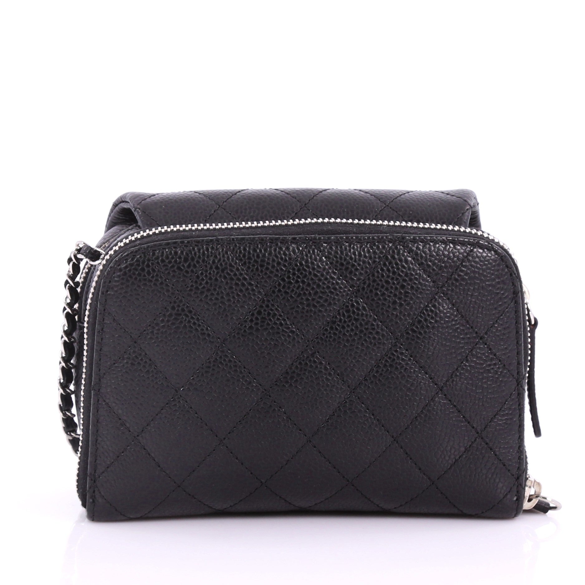 Wallet on Chain Flap Bag Quilted Caviar Mini