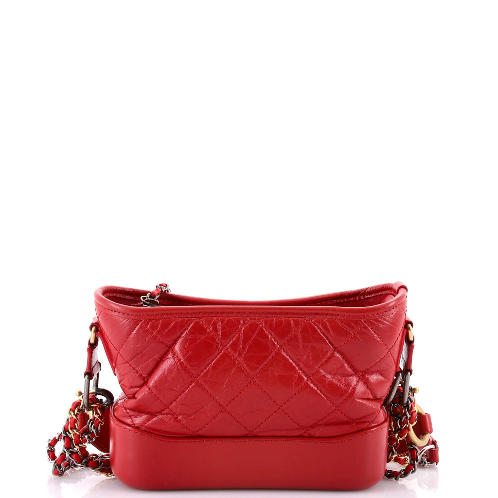 Gabrielle Hobo with Logo Handle Quilted Aged Calfskin Small